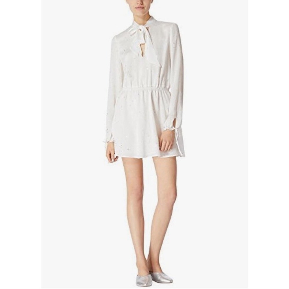 Avec Les Filles Joyce Azria Tie Neck Dress XL Light‎ Academia Whimsy Old Money